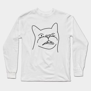 Shocked Funny Cat Long Sleeve T-Shirt